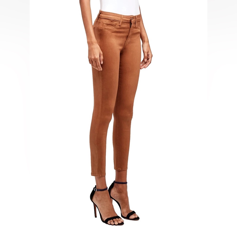 L’AGENCE Margot High Rise Skinny Jeans – Java Mineral Coated Brown‎ (Size 32)